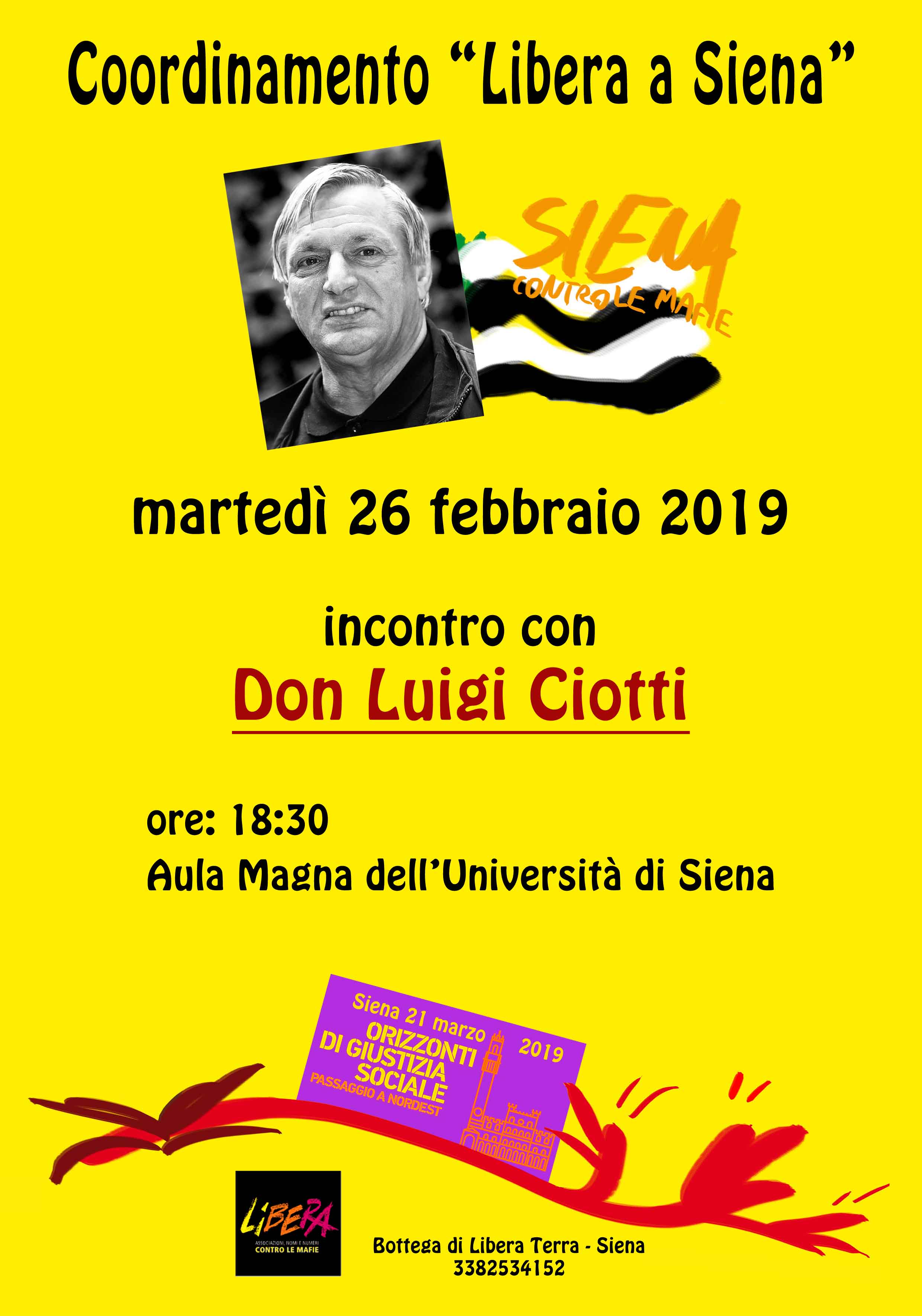 Don Ciotti a Siena 26 febbraio 2019