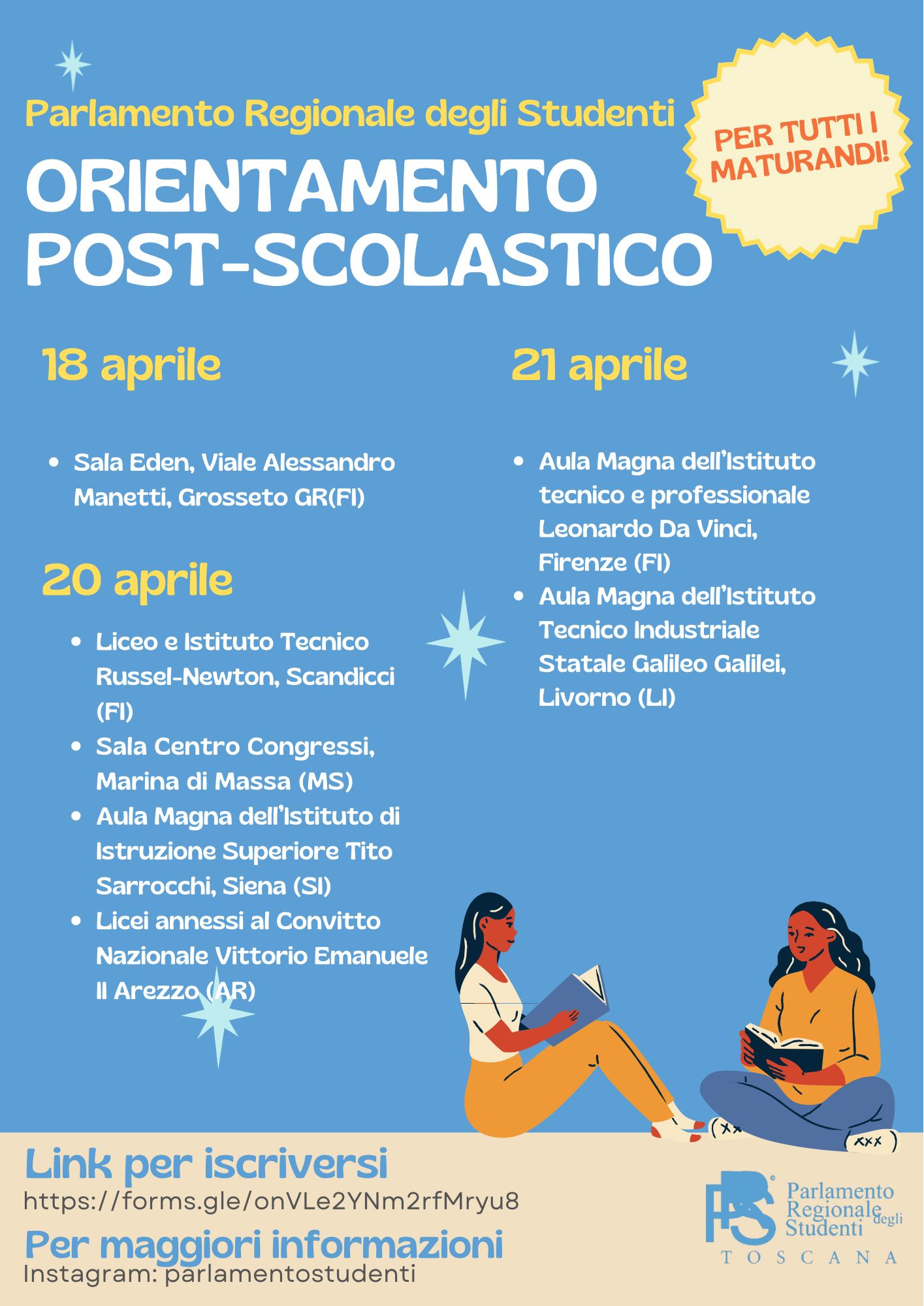 Volantino Evento PRST Orientamento Post-scolastico e Universitario Parlamento Regionale degli Studenti della Toscana.JPG